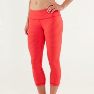 Lululemon Wunder Under Crop Stripe Love Red, 8